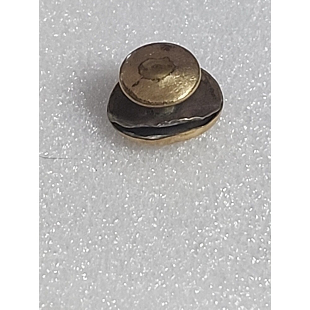 Vintage Brass Tone Etched Floral Metal Button ¾” Shank Art Nouveau Style - Picture 9 of 10